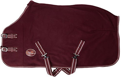 Cwell Equine TRAVEL FLEECE RUG/Cooler Standard Neck BURGUNDY Choice of Sizes
