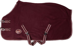 Cwell Equine TRAVEL FLEECE RUG/Cooler Standard Neck BURGUNDY Choice of Sizes
