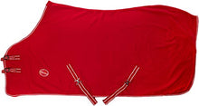 Load image into Gallery viewer, Cwell Equine NEW HORSE COB PONY RED SHOW TRAVEL FLEECE RUG 3&#039;6&quot;-6&#039;9&quot; stable cooler choice of Sizes
