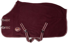 Load image into Gallery viewer, Cwell Equine TRAVEL FLEECE RUG/Cooler Standard Neck BURGUNDY Choice of Sizes
