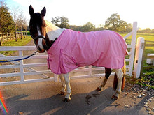 Load image into Gallery viewer, Cwell Equine New BEST QUALITY Lightweight PINK turnout rug/rain sheet no fill 600 Denier 100% waterproof, Breathable Various Sizes
