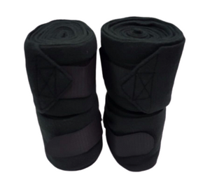 Cwell Equine Set of 4 horse/cob/pony fleece bandages 4" wide & 3 meters BLACK