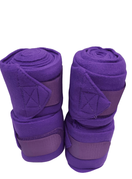 Cwell Equine Set of 4 horse/cob/pony fleece bandages 4" wide & 3 meters PURPLE